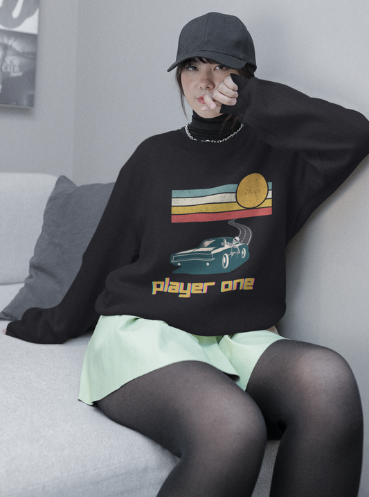 Retro classic car skeleton Unisex Premium Sweatshirt