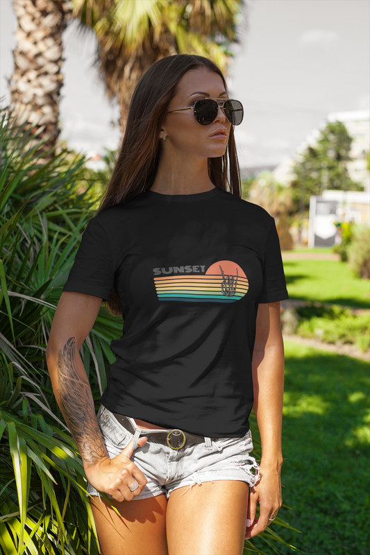 sunset retro graphic Short sleeve t-shirt